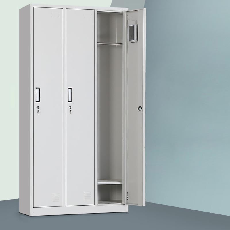 White Steel Wardrobe Cabinet Contemporary Hinged Wardrobe Armoire