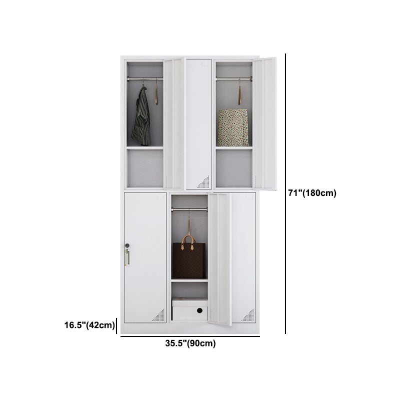 Contemporary Style Home Wardrobe Steel Wardrobe Closet with Doors