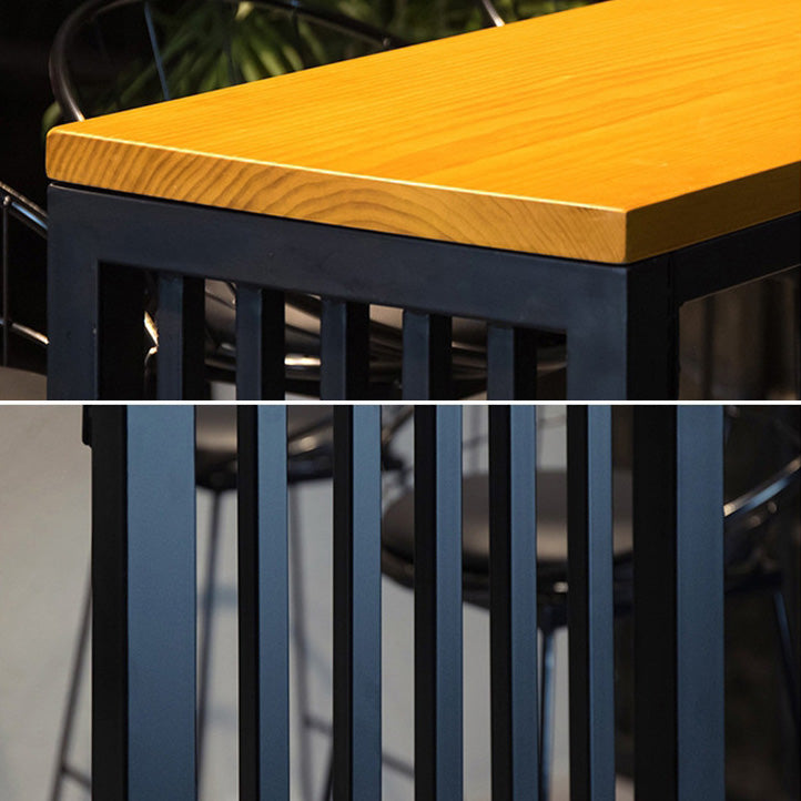 Industrial Wooden Bar Table Set 1/2/5 Pieces Rectangle Bar Table with High Stools