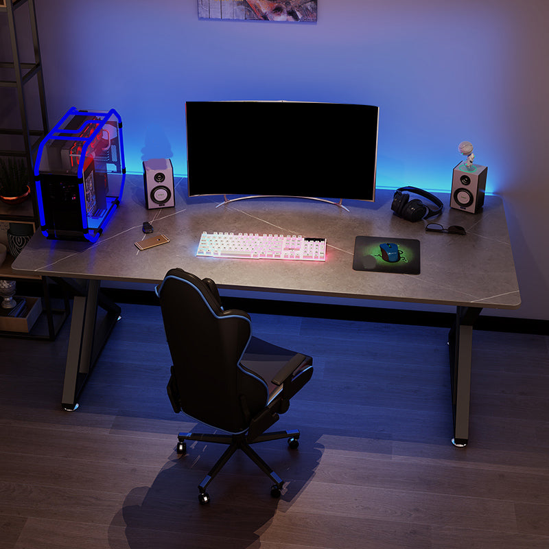 Modern & Contemporary Gaming Desk Rectangular Laptop Table Grey