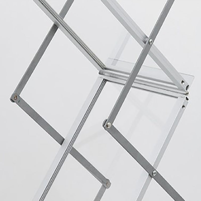 Closed Back Book Shelf Silver and White Bookcase with Shelves