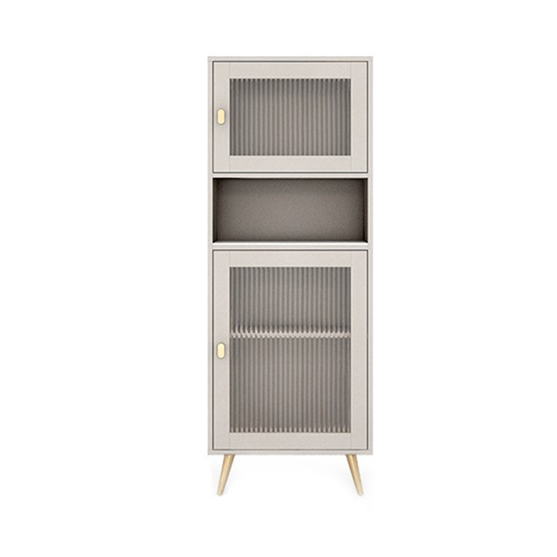 Engineered Glam Wood Bookcase White Standard Shelf with Door