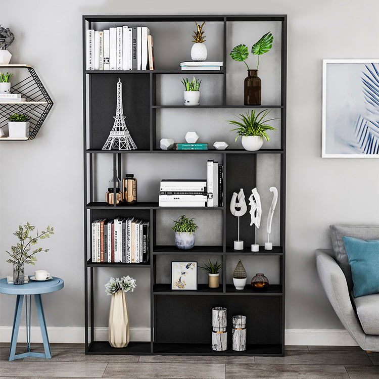 Metal and Wood Shelf Open Etagere Shelf Bookcase for Bedroom