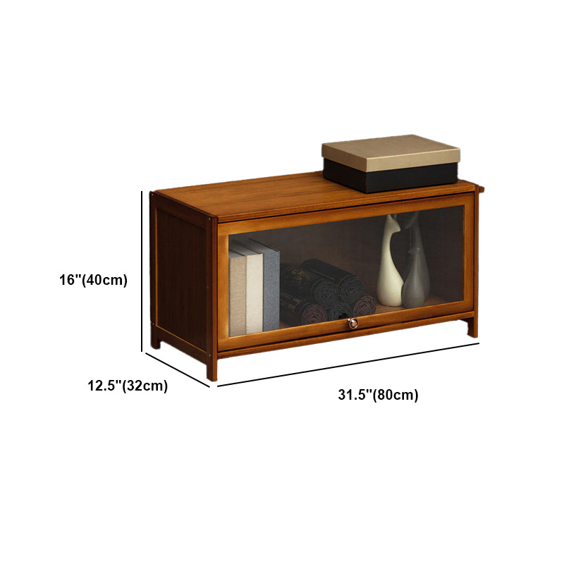 Modern Brown Book Shelf Bamboo Bedroom Shelf Bookcase with Cabinets