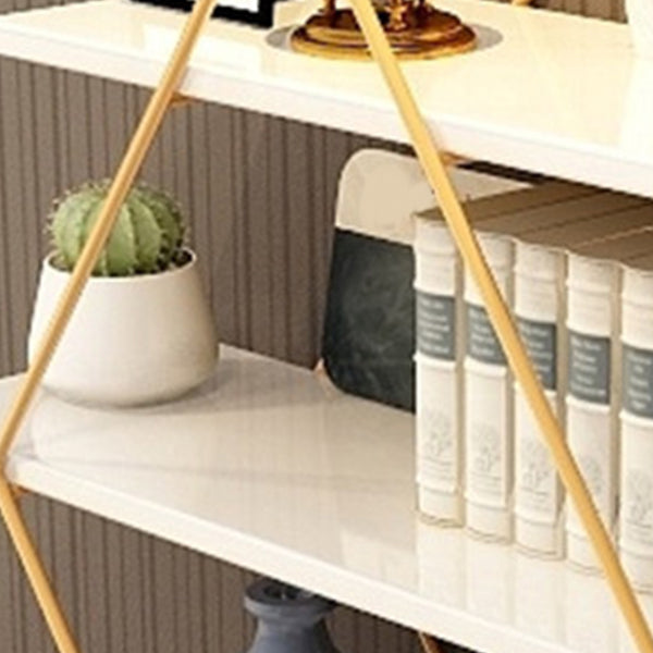 Open Bookcase Bookshelf Light Luxury Metal 3-Tier Book Shelf