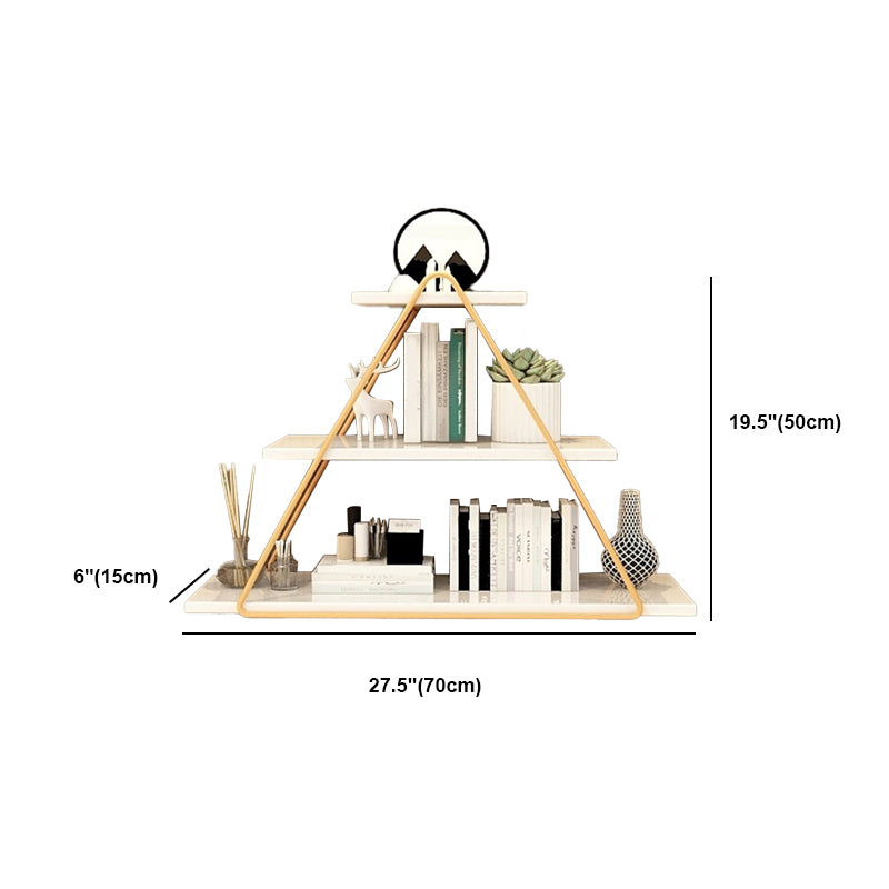 Open Bookcase Bookshelf Light Luxury Metal 3-Tier Book Shelf