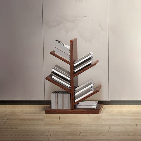 Geometric Bookshelf Modern Wooden Bookcase for Living Room 11.8" W