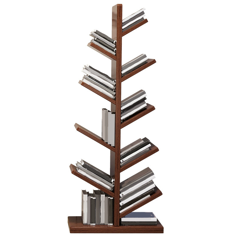 Geometric Bookshelf Modern Wooden Bookcase for Living Room 11.8" W