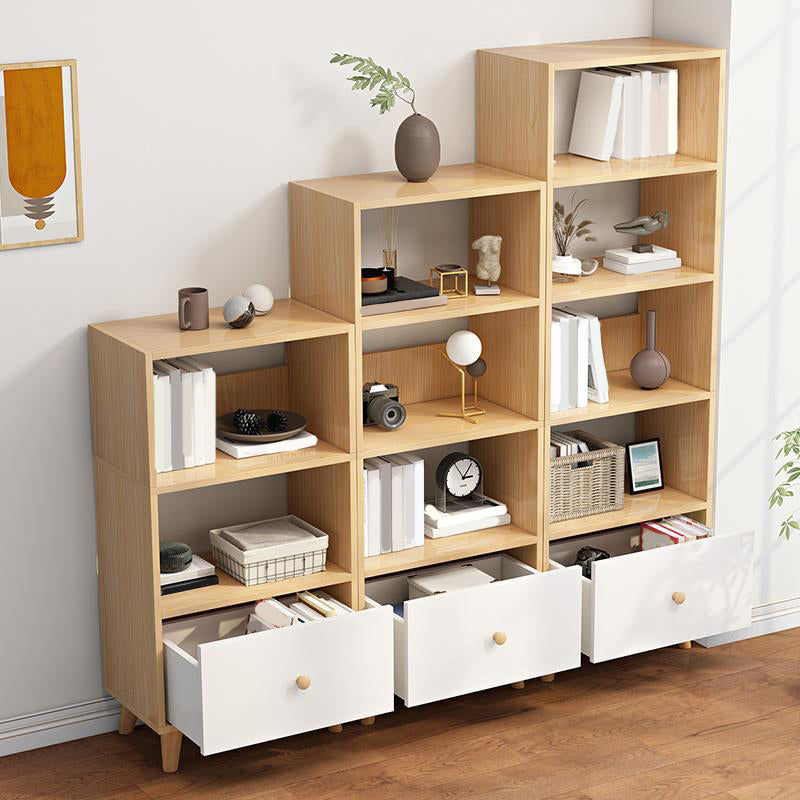 Contemporary Standard Book Shelf Engineered Wood Open Bookcase