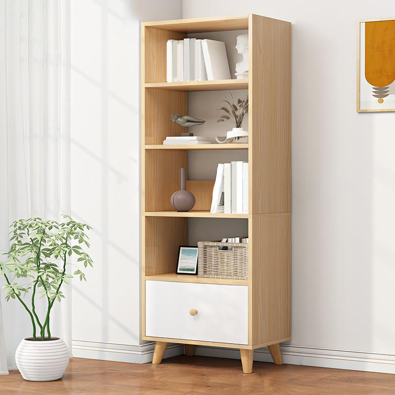 Contemporary Standard Book Shelf Engineered Wood Open Bookcase