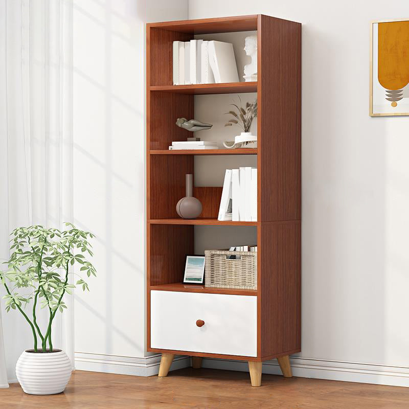 Contemporary Standard Book Shelf Engineered Wood Open Bookcase