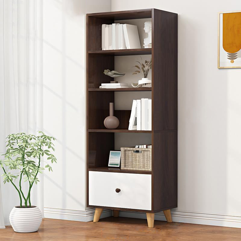 Contemporary Standard Book Shelf Engineered Wood Open Bookcase