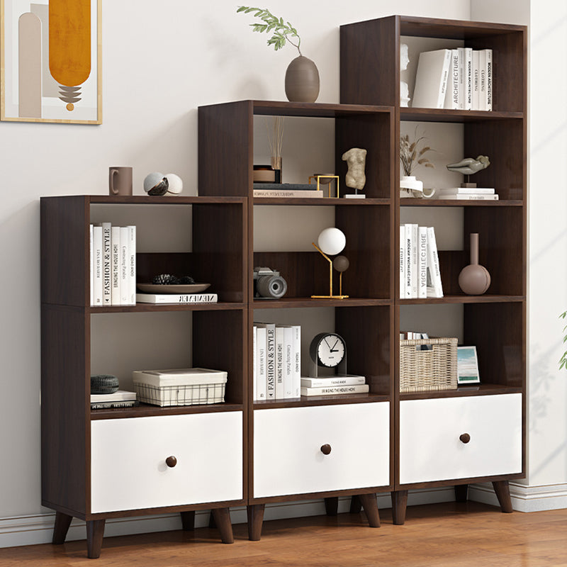 Contemporary Standard Book Shelf Engineered Wood Open Bookcase