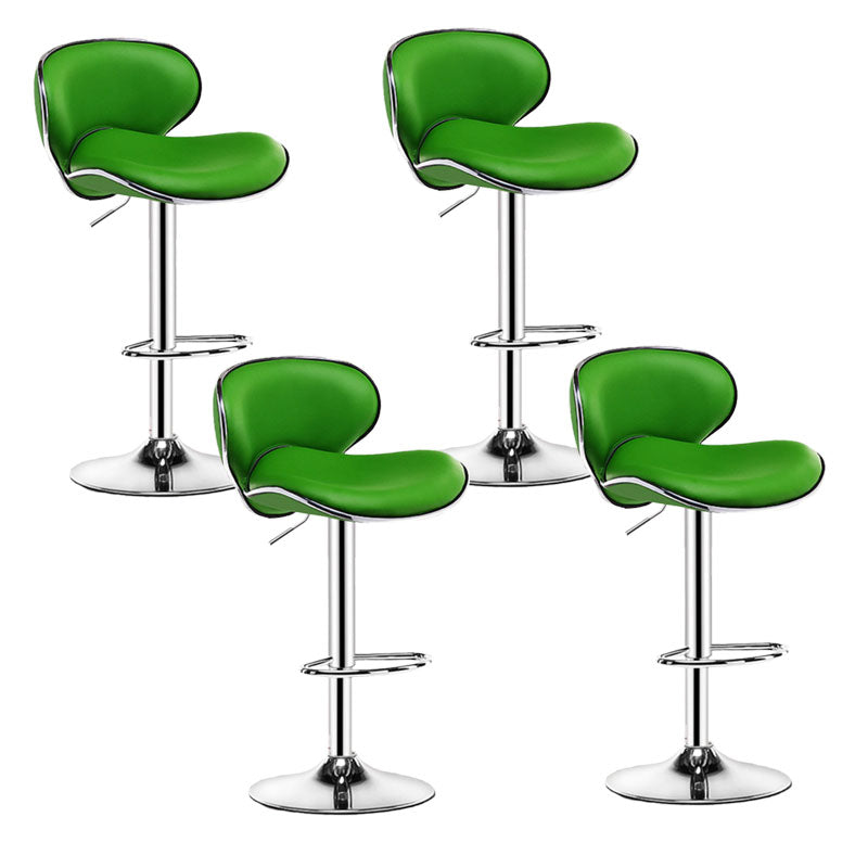 Contemporary Metal Barstool PU Leather Footrest Upholstered Counter Stool