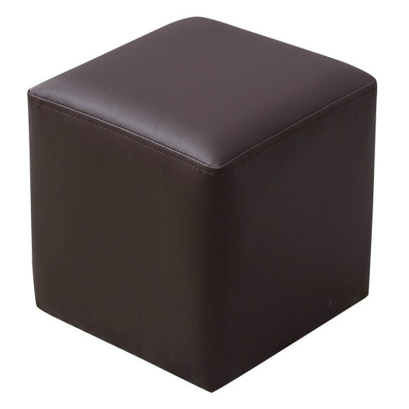 Pink Stain Resistant Pouf Solid Color Square Pouf for Living Room