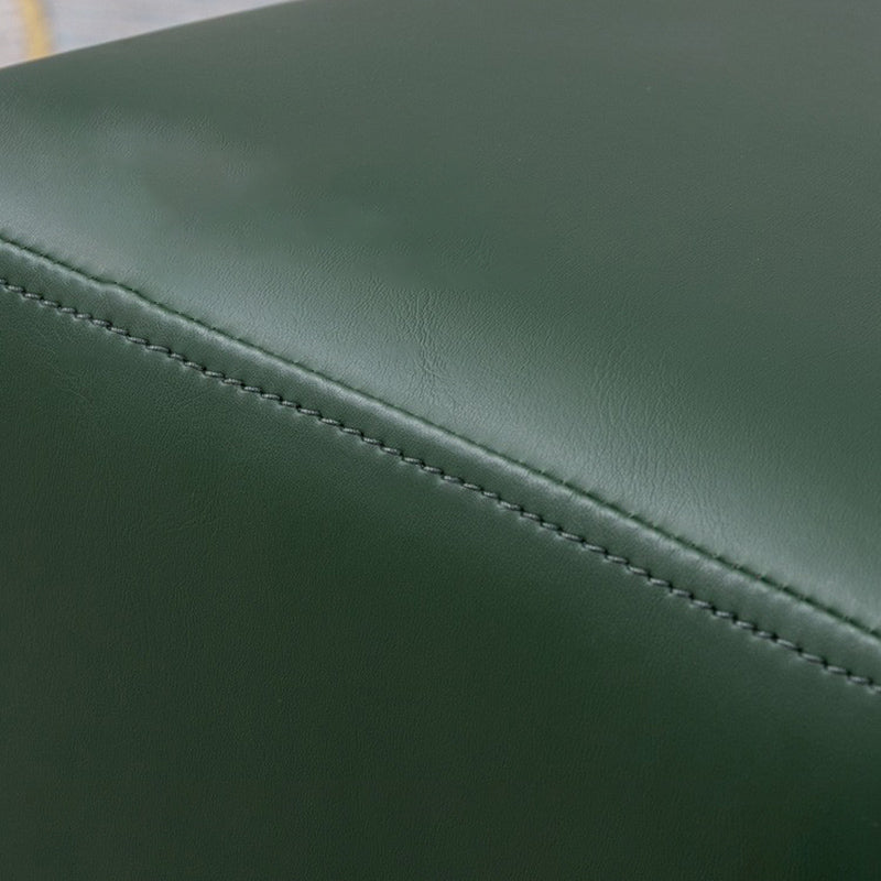 Contemporary Pouf Ottoman Faux Leather Upholstered Solid Color Ottoman