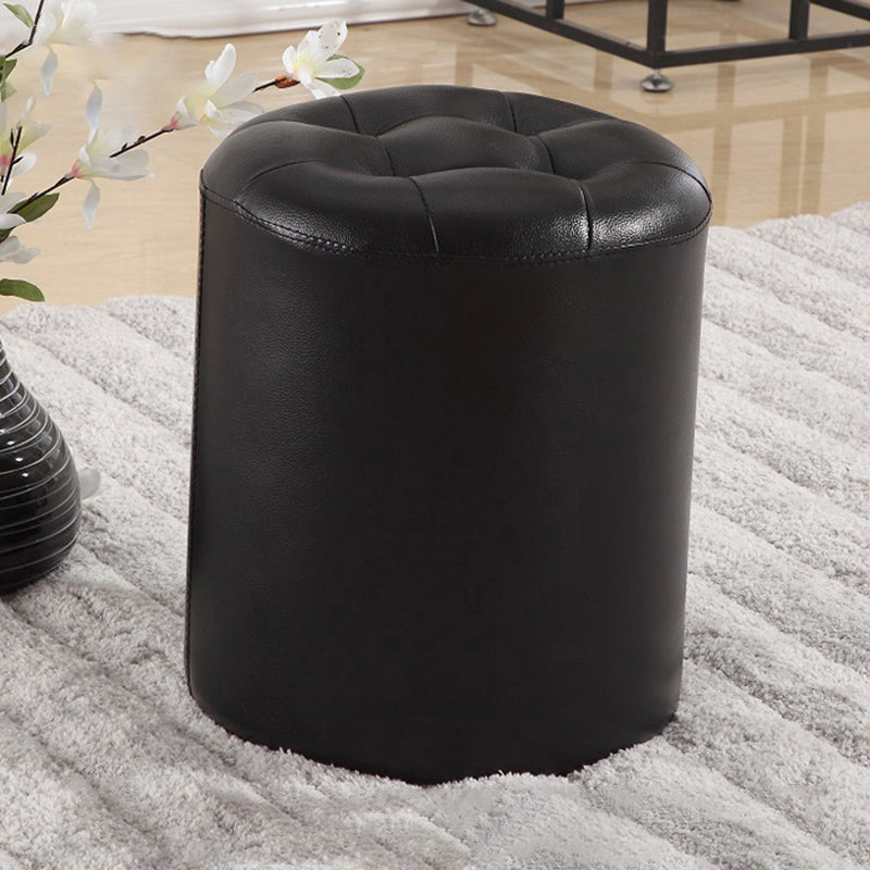 Wine Red Modern Pouf Water Resistant Round Pouf for Drawing Room