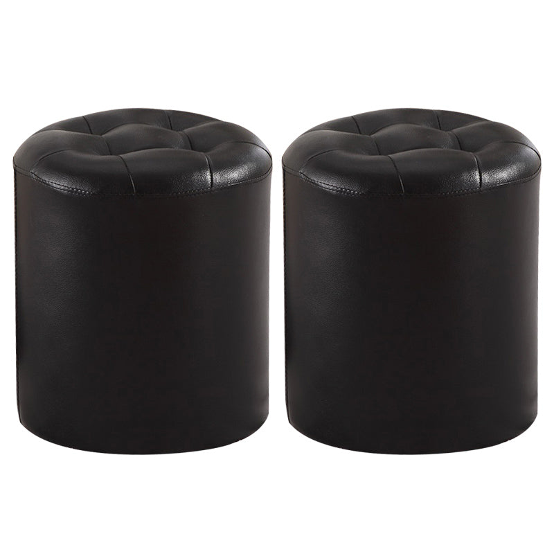 Wine Red Modern Pouf Water Resistant Round Pouf for Drawing Room