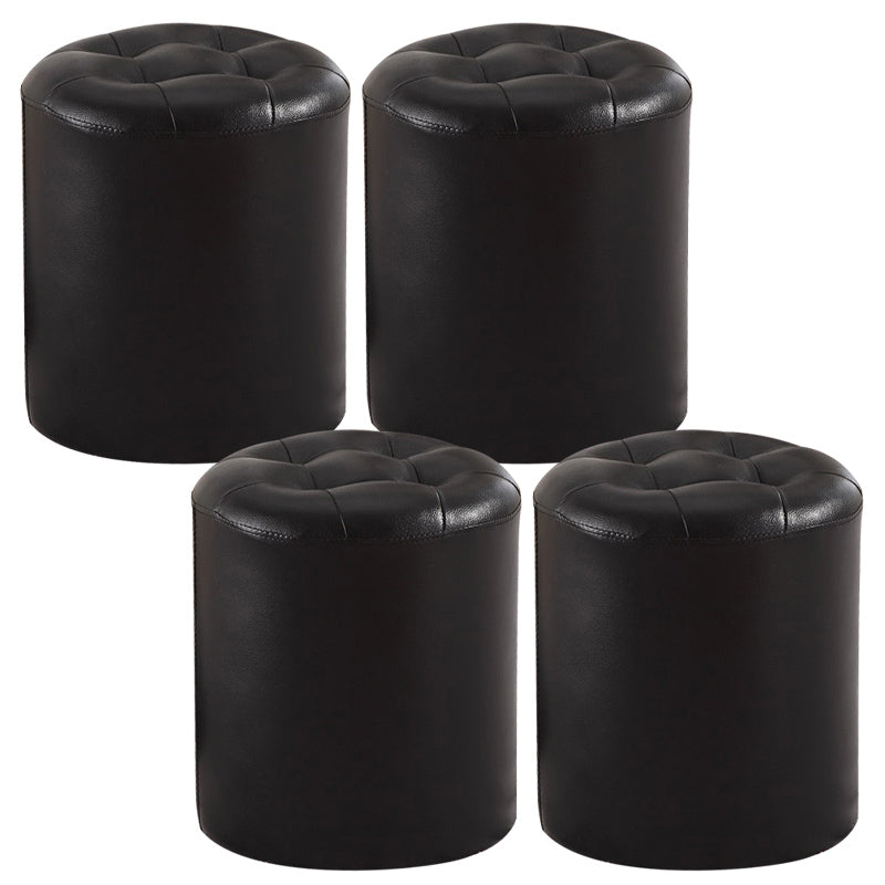 Wine Red Modern Pouf Water Resistant Round Pouf for Drawing Room