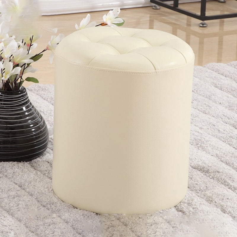 Wine Red Modern Pouf Water Resistant Round Pouf for Drawing Room