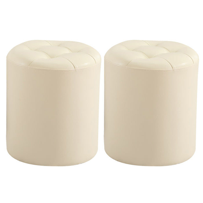 Wine Red Modern Pouf Water Resistant Round Pouf for Drawing Room