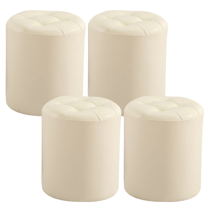 Wine Red Modern Pouf Water Resistant Round Pouf for Drawing Room