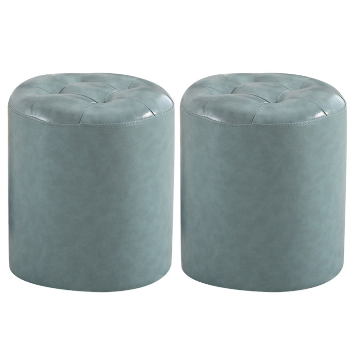 Wine Red Modern Pouf Water Resistant Round Pouf for Drawing Room