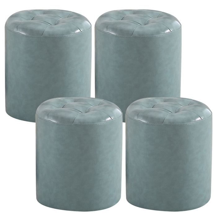 Wine Red Modern Pouf Water Resistant Round Pouf for Drawing Room