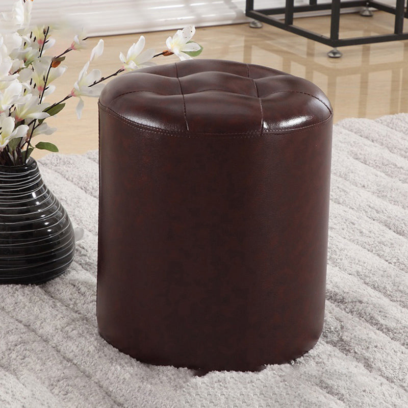 Wine Red Modern Pouf Water Resistant Round Pouf for Drawing Room