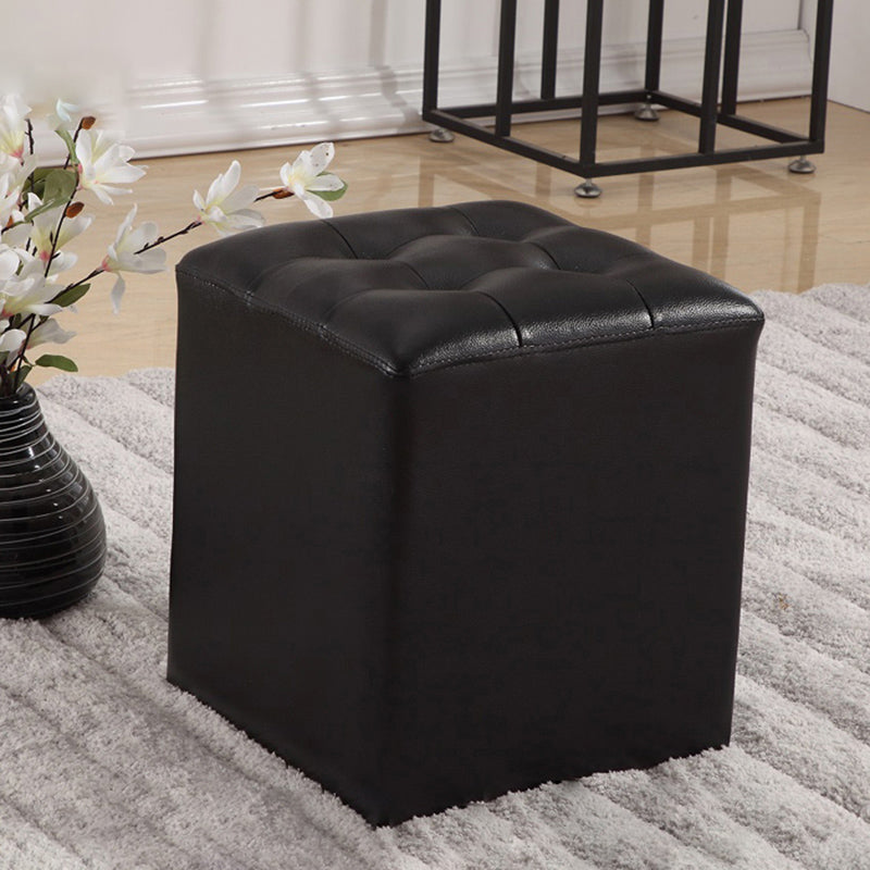 Wine Red Modern Pouf Water Resistant Round Pouf for Drawing Room