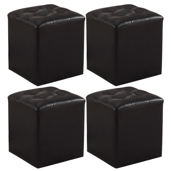 Wine Red Modern Pouf Water Resistant Round Pouf for Drawing Room