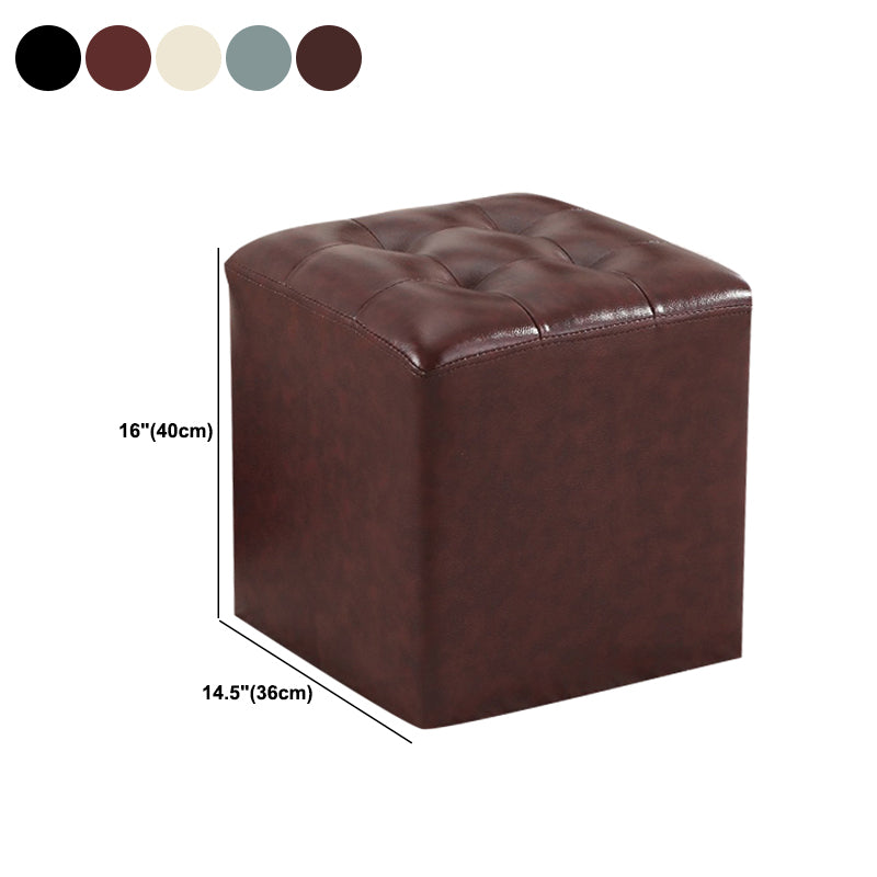 Wine Red Modern Pouf Water Resistant Round Pouf for Drawing Room