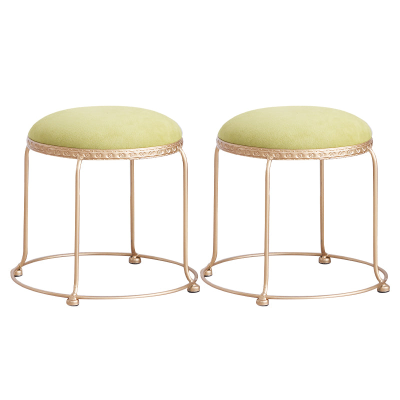 Modern Standard Round Whole Colored Velvet Metal Frame Fade Resistant Ottoman