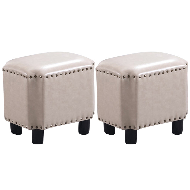 Dark Brown Modern Standard Leather Stain Resistant Rectangle Indoor Standard