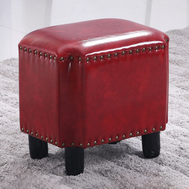 Dark Brown Modern Standard Leather Stain Resistant Rectangle Indoor Standard