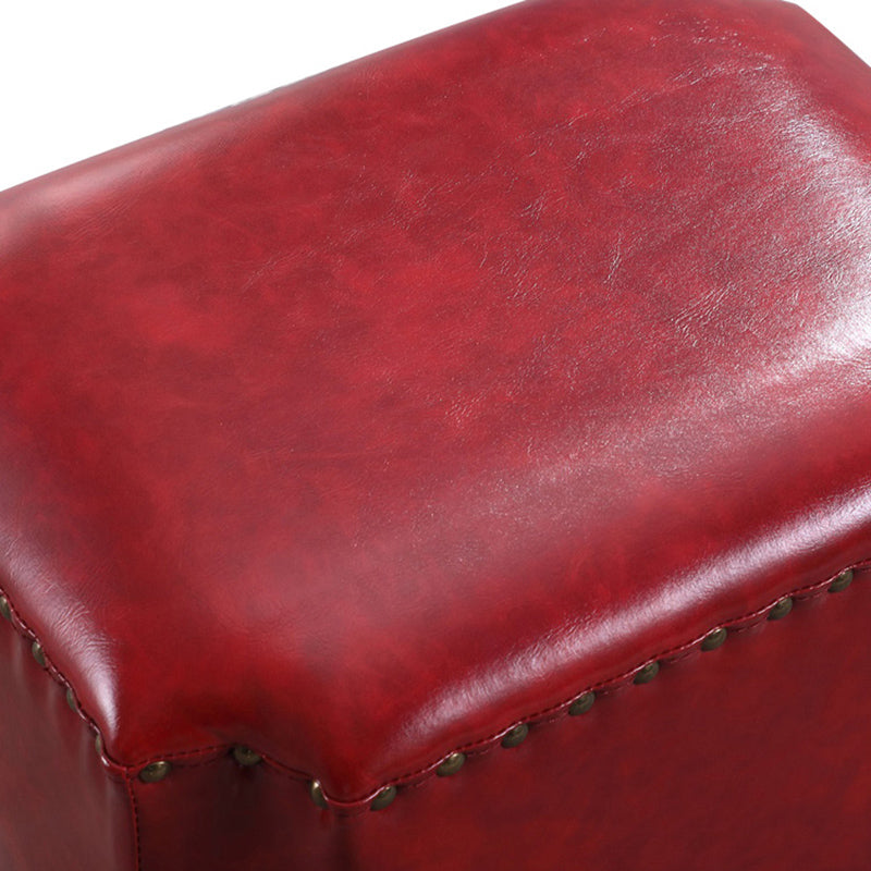 Dark Brown Modern Standard Leather Stain Resistant Rectangle Indoor Standard