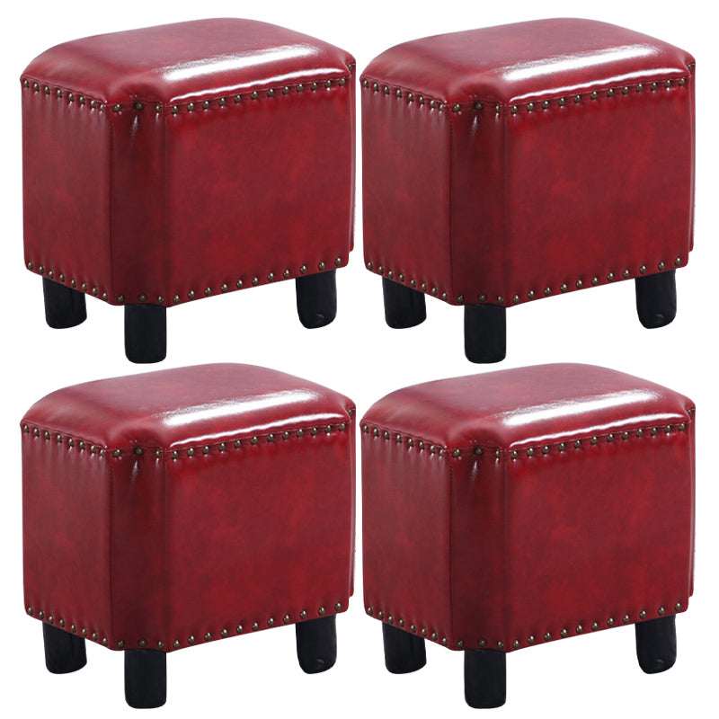 Dark Brown Modern Standard Leather Stain Resistant Rectangle Indoor Standard