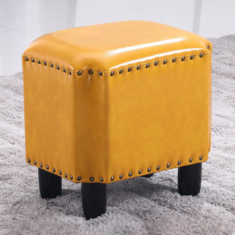 Dark Brown Modern Standard Leather Stain Resistant Rectangle Indoor Standard