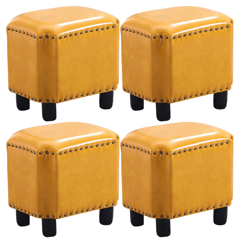 Dark Brown Modern Standard Leather Stain Resistant Rectangle Indoor Standard