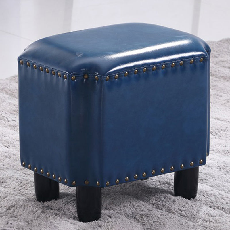 Dark Brown Modern Standard Leather Stain Resistant Rectangle Indoor Standard