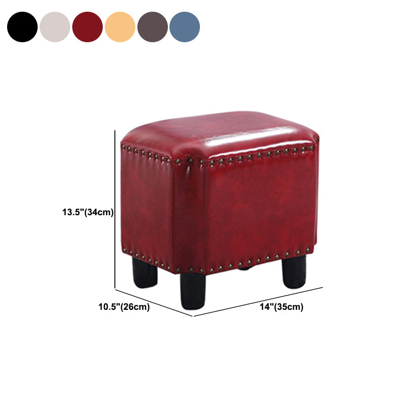 Dark Brown Modern Standard Leather Stain Resistant Rectangle Indoor Standard