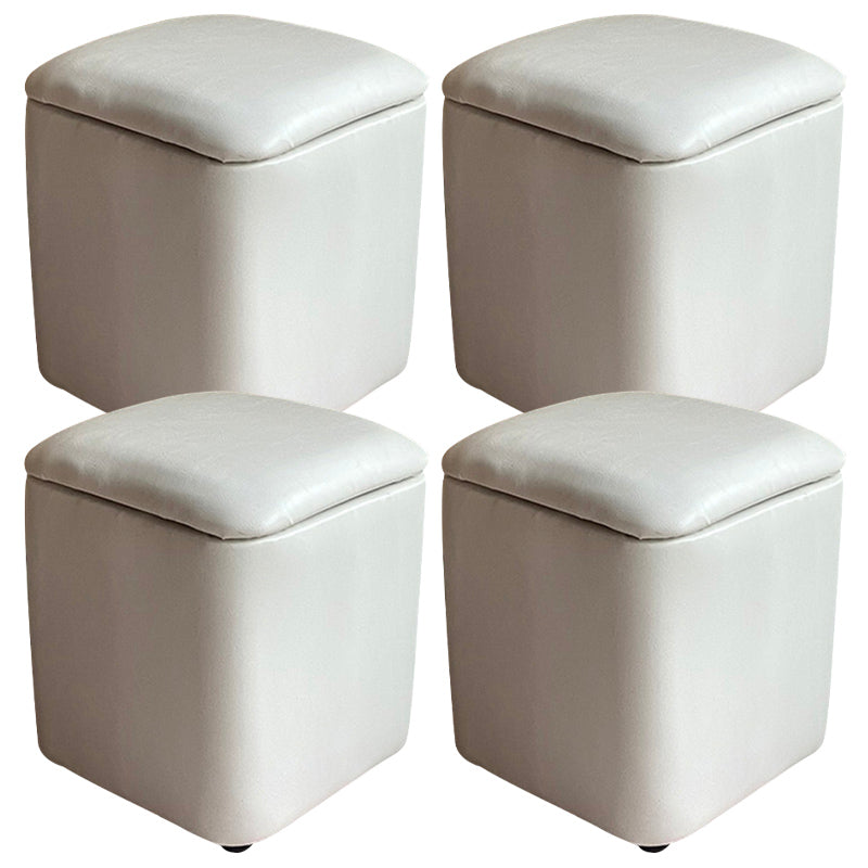 Solid Ottoman Modern Stain Resistant Faux Leather Ottoman with Storage