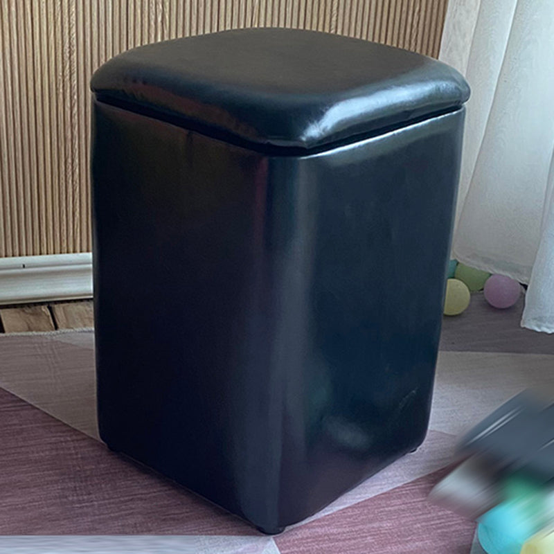 Solid Ottoman Modern Stain Resistant Faux Leather Ottoman with Storage
