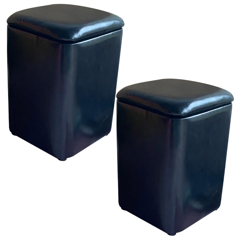 Solid Ottoman Modern Stain Resistant Faux Leather Ottoman with Storage