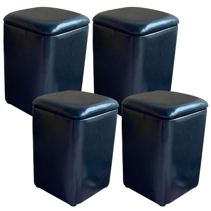 Solid Ottoman Modern Stain Resistant Faux Leather Ottoman with Storage