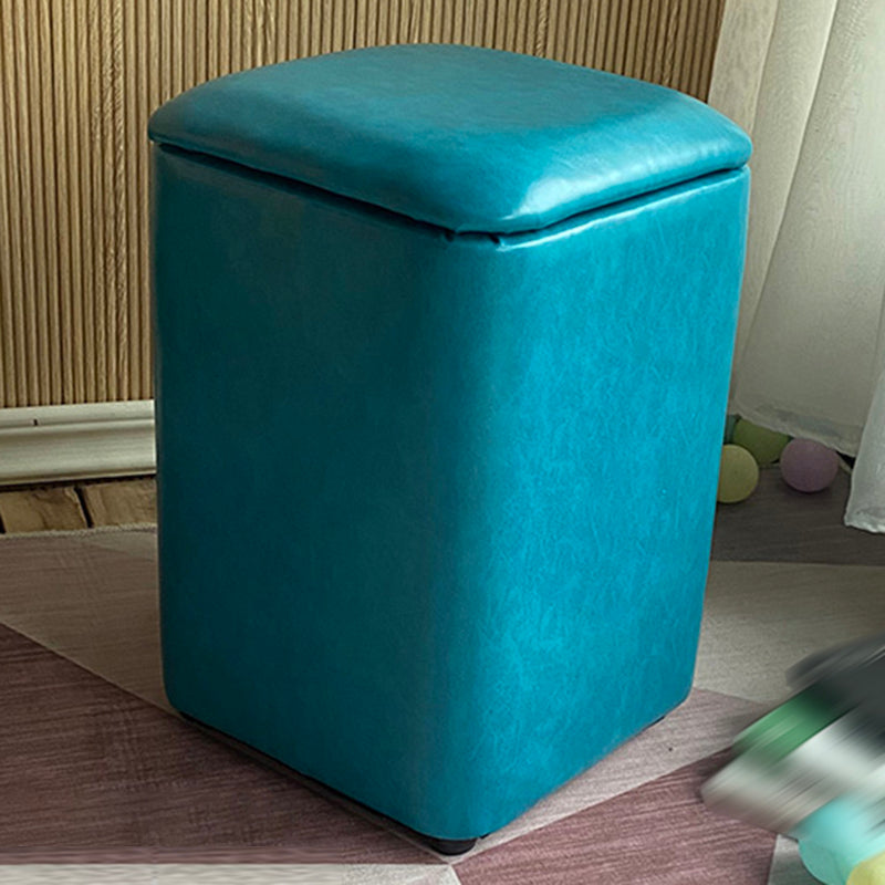 Solid Ottoman Modern Stain Resistant Faux Leather Ottoman with Storage