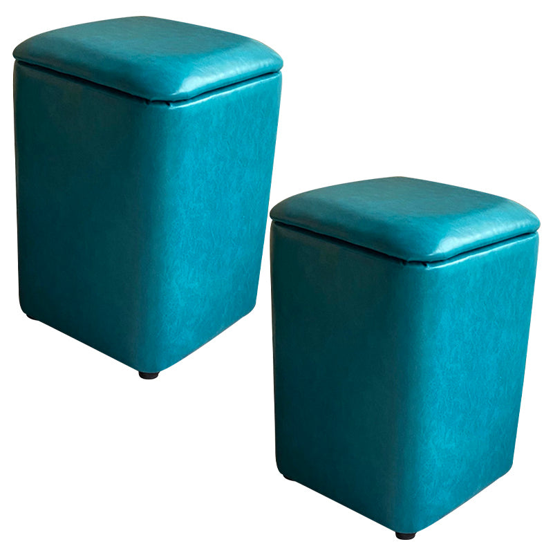 Solid Ottoman Modern Stain Resistant Faux Leather Ottoman with Storage