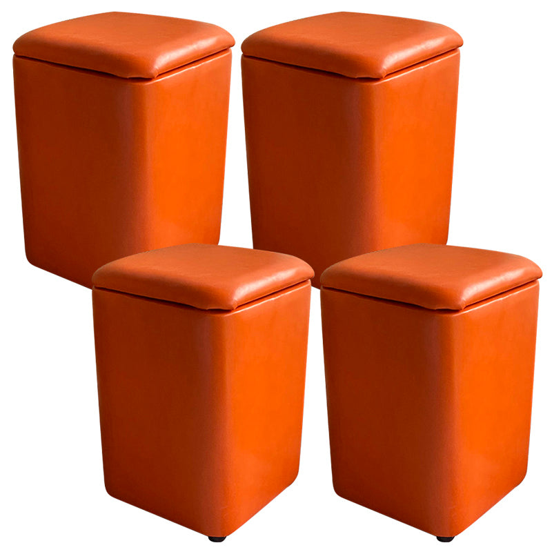 Solid Ottoman Modern Stain Resistant Faux Leather Ottoman with Storage