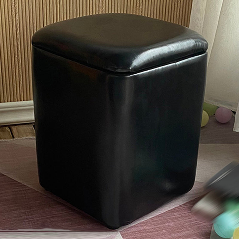 Solid Ottoman Modern Stain Resistant Faux Leather Ottoman with Storage
