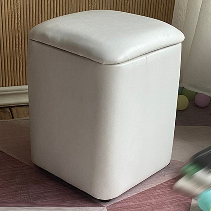 Solid Ottoman Modern Stain Resistant Faux Leather Ottoman with Storage